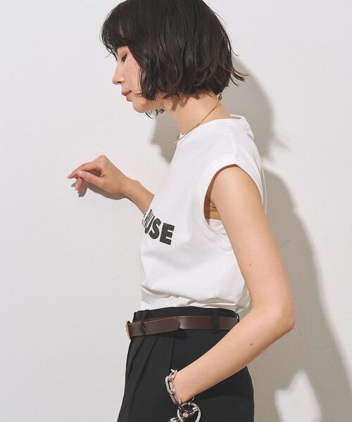 THE PAUSE（ザ ポーズ）の「【THE PAUSE】THE PAUSE ノースリーブTEE（Tシャツ/カットソー・レディース・チャコールグレー/オフホワイト・FREE）」の15枚目の写真