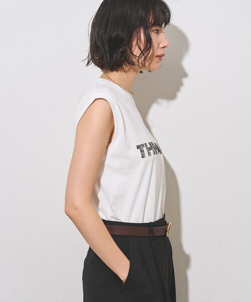 THE PAUSE（ザ ポーズ）の「【THE PAUSE】THE PAUSE ノースリーブTEE（Tシャツ/カットソー・レディース・チャコールグレー/オフホワイト・FREE）」の17枚目の写真