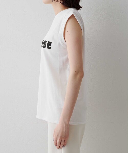 THE PAUSE（ザ ポーズ）の「【THE PAUSE】THE PAUSE ノースリーブTEE（Tシャツ/カットソー・レディース・チャコールグレー/オフホワイト・FREE）」の6枚目の写真