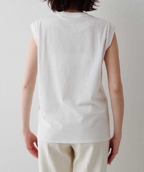 THE PAUSE（ザ ポーズ）の「【THE PAUSE】THE PAUSE ノースリーブTEE（Tシャツ/カットソー・レディース・チャコールグレー/オフホワイト・FREE）」の7枚目の写真