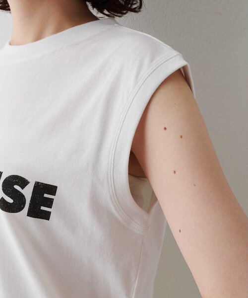 THE PAUSE（ザ ポーズ）の「【THE PAUSE】THE PAUSE ノースリーブTEE（Tシャツ/カットソー・レディース・チャコールグレー/オフホワイト・FREE）」の9枚目の写真