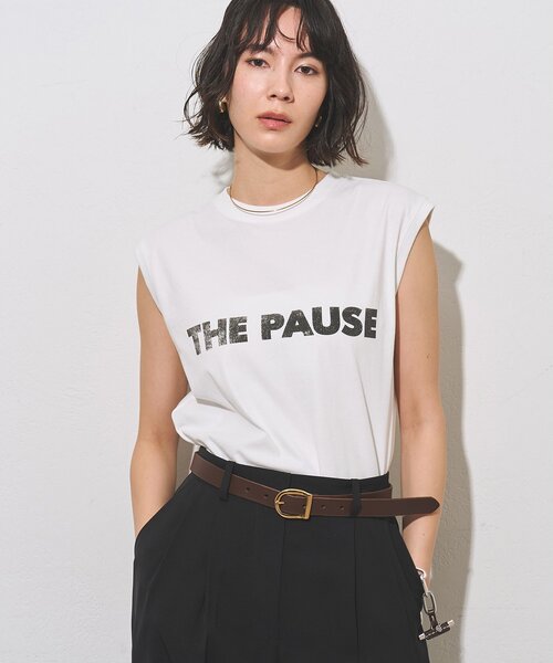 THE PAUSE（ザ ポーズ）の「【THE PAUSE】THE PAUSE ノースリーブTEE（Tシャツ/カットソー・レディース・チャコールグレー/オフホワイト・FREE）」の18枚目の写真
