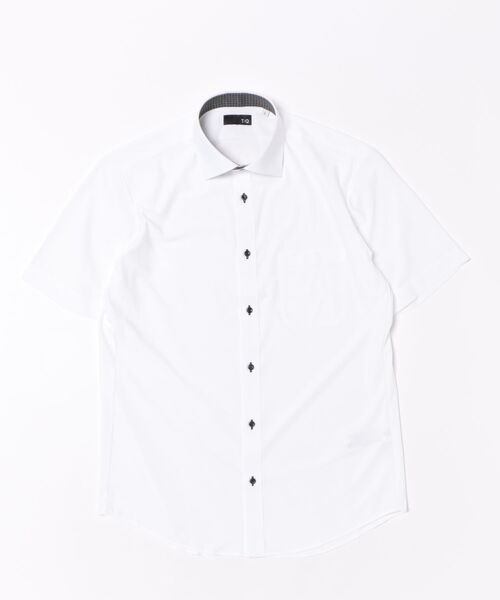 TAKA-Q(タカキュー)の「ワイシャツ メンズ ストレッチ 吸水速乾 ノンアイロン ワイドカラー 半袖 ビジネス ドレス NEWスタンダードフィット(ビジネスシャツ・メンズ・ホワイト・LARGE/X-LARGE/3L/MEDIUM)」の2枚目の写真