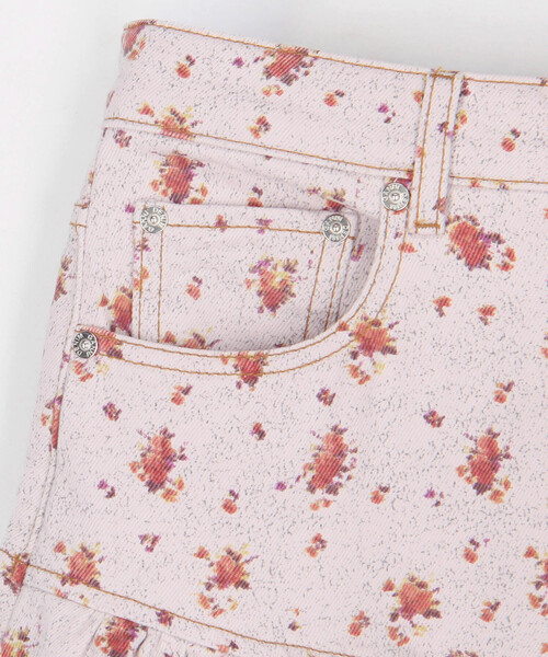 Firsthand(ファーストハンド)の「GANNI/ガニー Printed Paint Denim Long Skirt / A1090268 / 花柄 プリント フレア デニムスカート(デニムスカート・レディース・ピンク・36)」の4枚目の写真