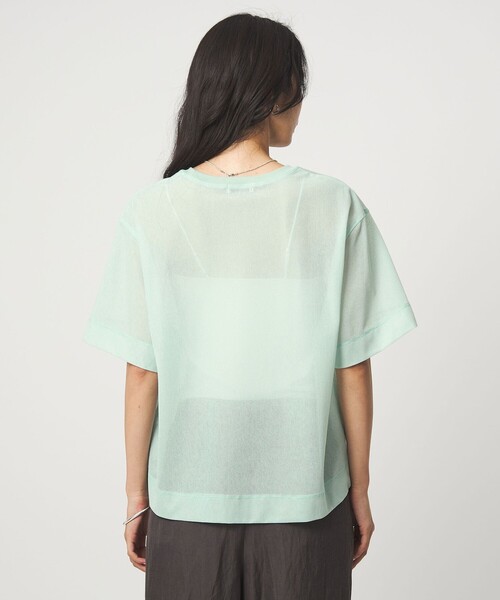 green label relaxing(グリーンレーベルリラクシング)の「シアー メッシュ クルーネック プルオーバー カットソー(Tシャツ/カットソー・レディース・ライム/オフホワイト/ブラック/ダークブラウン・FREE)」の21枚目の写真