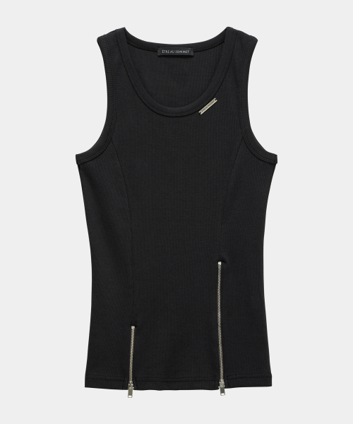 ETRE AU SOMMET（エトレオソメ）の「Unbal Panel Open Zipper Point Sleeve (Black)（Tシャツ/カットソー・レディース・ブラック・FREE）」の7枚目の写真