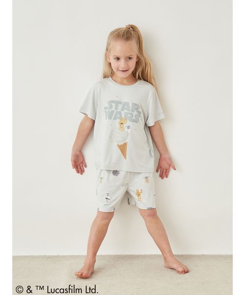 gelato pique(ジェラートピケ)の「【STAR WARS】【キッズ】総柄ショートパンツ(ルームウェア/パジャマ・キッズ・クリーム/ミント・90/100/110/120)」の11枚目の写真