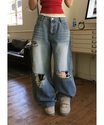 A'GEM/9 × .kom 『NIIER NOR/ニア ノア』 ROSE BALLOON DENIM PANTS