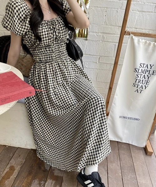 Ressaca(レサーカ)の「ギンガムチェックロングワンピース(ワンピース・レディース・ブラック・S/M)」の11枚目の写真