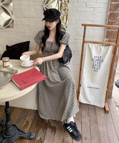 Ressaca(レサーカ)の「ギンガムチェックロングワンピース(ワンピース・レディース・ブラック・S/M)」の10枚目の写真