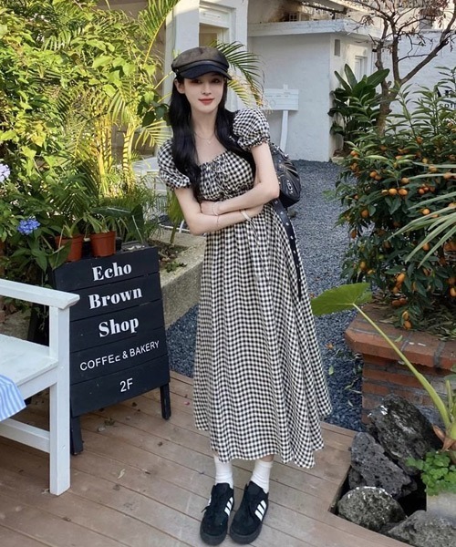 Ressaca(レサーカ)の「ギンガムチェックロングワンピース(ワンピース・レディース・ブラック・S/M)」の2枚目の写真