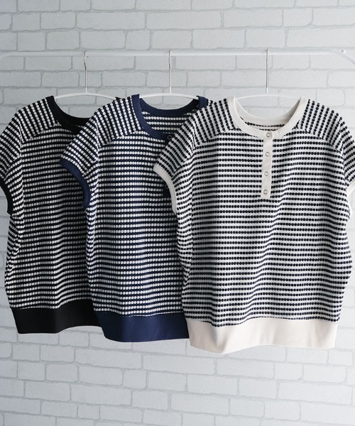 aquagarage(アクアガレージ)の「ヘンリーネック2wayトップス(Tシャツ/カットソー・レディース・ネイビー/アイボリー/ブラック・M/L)」の11枚目の写真