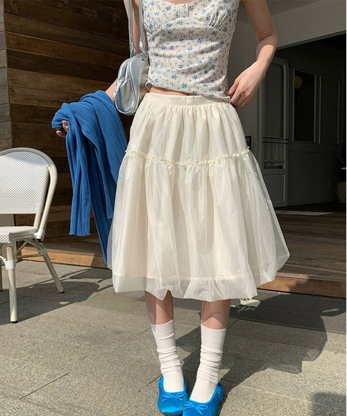 MAISON DE THERESE(メゾン ド テレーズ)の「ボリュームチュールスカート(スカート・レディース・White/Black/GRAY・M)」の1枚目の写真