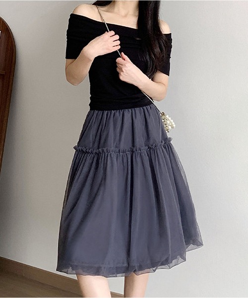 MAISON DE THERESE(メゾン ド テレーズ)の「ボリュームチュールスカート(スカート・レディース・White/Black/GRAY・M)」の3枚目の写真