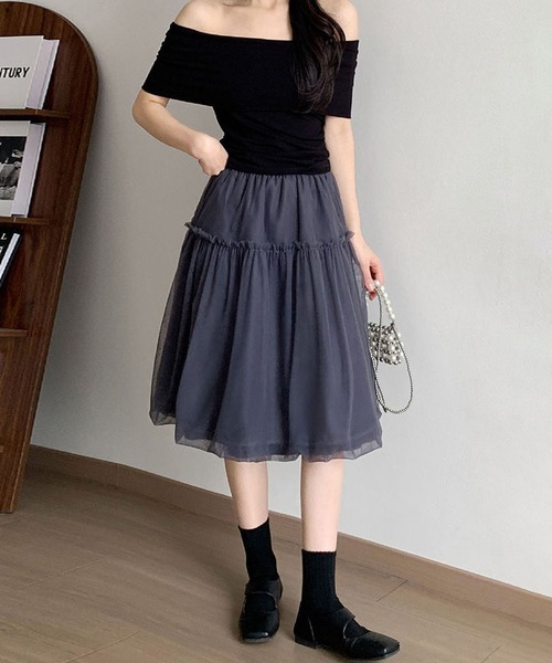 MAISON DE THERESE(メゾン ド テレーズ)の「ボリュームチュールスカート(スカート・レディース・White/Black/GRAY・M)」の6枚目の写真