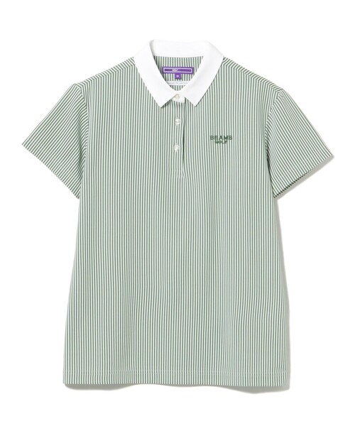 BEAMS GOLF(ビームスゴルフ)の「〈WOMEN〉PURPLE LABEL / ストライプ クレリック ポロシャツ(ポロシャツ・レディース・グリーン/ネイビー・S/M/L)」の13枚目の写真