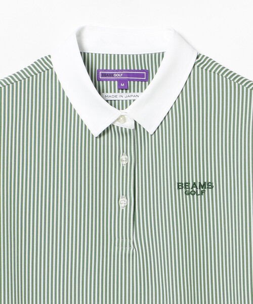 BEAMS GOLF(ビームスゴルフ)の「〈WOMEN〉PURPLE LABEL / ストライプ クレリック ポロシャツ(ポロシャツ・レディース・グリーン/ネイビー・S/M/L)」の14枚目の写真