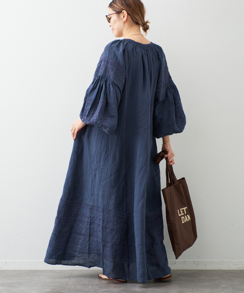 Deuxieme Classe(ドゥーズィエムクラス)の「Muscari DRESS(ワンピース・レディース・ネイビー・FREE)」の3枚目の写真