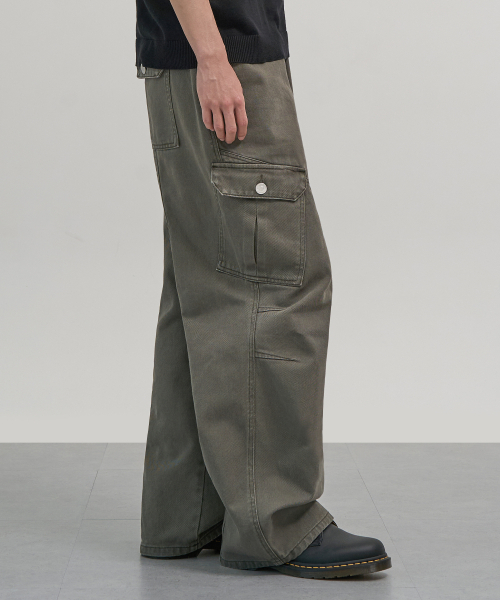EXCONTAINER(エックスコンテナ)の「ヴィンテージダイダーカゴパンツ (カーキ)(その他パンツ・メンズ・その他・LARGE/SMALL/X-LARGE/MEDIUM)」の1枚目の写真