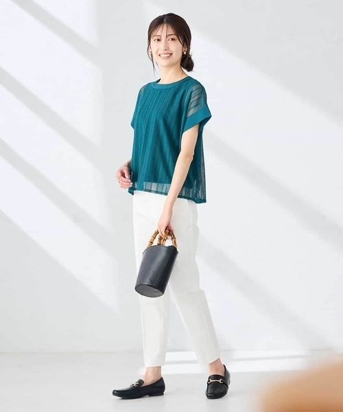 a.v.v(アーヴェヴェ)の「幾何レースレイヤードトップス(Tシャツ/カットソー・レディース・クリーム/ホワイト/アイボリー/ブラック/ブラウン/グリーン・38/40/36)」の10枚目の写真