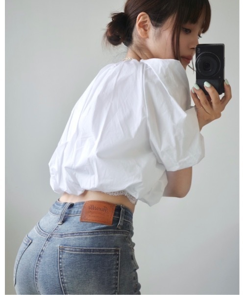 JUMELLE(ジュメロ)の「ストレッチフレアデニム(デニムパンツ・レディース・ブルー・LARGE/MEDIUM/SMALL)」の10枚目の写真