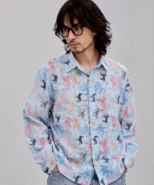 KAMINARI_TOKIO(カミナリトキオ)の「アニマルグラフィックブラウス(シャツ/ブラウス・レディース・ピンク/ブルー・FREE)」の4枚目の写真