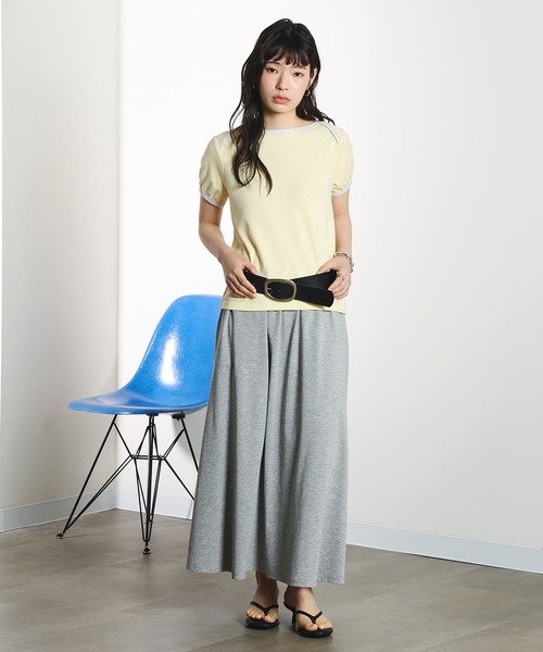 ROSE BUD(ローズバッド)の「RAGLAN PIPING TEE(Tシャツ/カットソー・レディース・ブラウン/ライトイエロー・ONE SIZE)」の6枚目の写真