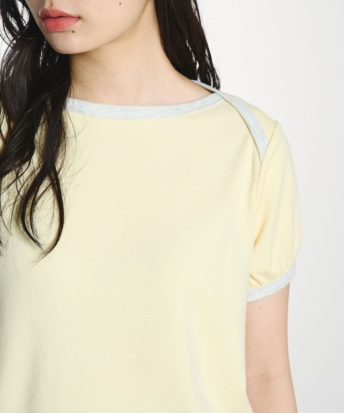 ROSE BUD(ローズバッド)の「RAGLAN PIPING TEE(Tシャツ/カットソー・レディース・ブラウン/ライトイエロー・ONE SIZE)」の9枚目の写真