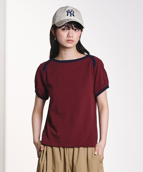 ROSE BUD(ローズバッド)の「RAGLAN PIPING TEE(Tシャツ/カットソー・レディース・ブラウン/ライトイエロー・ONE SIZE)」の12枚目の写真