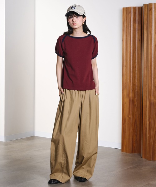 ROSE BUD(ローズバッド)の「RAGLAN PIPING TEE(Tシャツ/カットソー・レディース・ブラウン/ライトイエロー・ONE SIZE)」の15枚目の写真