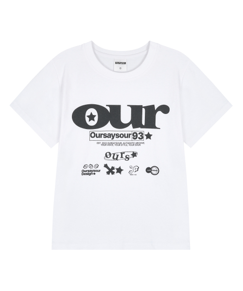 OURSAYSOUR(アワーセイアワー)の「OUR ヴィンテージロゴ半袖ホワイト(Tシャツ/カットソー・レディース・ホワイト・FREE)」の1枚目の写真