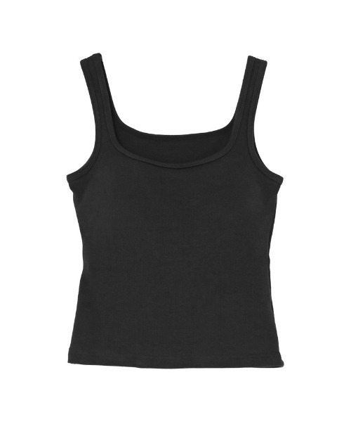 Re:EDIT（リエディ）の「[カップ付き/ノンワイヤー/ストレッチ/エアリータッチ]Libre Beauty Bra Top スクエアネックリブタンクトップ（タンクトップ・レディース・ネイビー/カーキ/ホワイト/グレー/ブラック・MEDIUM/LARGE）」の14枚目の写真