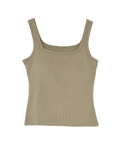 Re:EDIT（リエディ）の「[カップ付き/ノンワイヤー/ストレッチ/エアリータッチ]Libre Beauty Bra Top スクエアネックリブタンクトップ（タンクトップ・レディース・ネイビー/カーキ/ホワイト/グレー/ブラック・MEDIUM/LARGE）」の17枚目の写真