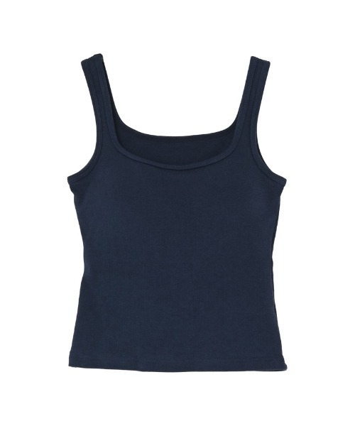 Re:EDIT（リエディ）の「[カップ付き/ノンワイヤー/ストレッチ/エアリータッチ]Libre Beauty Bra Top スクエアネックリブタンクトップ（タンクトップ・レディース・ネイビー/カーキ/ホワイト/グレー/ブラック・MEDIUM/LARGE）」の18枚目の写真