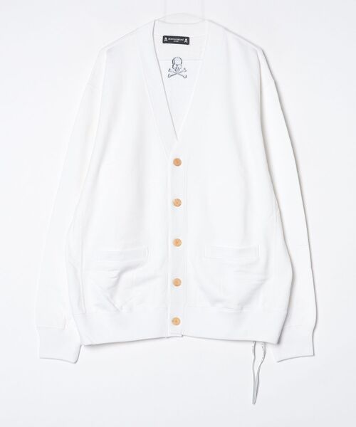 mastermind JAPAN(マスターマインド)の「EMBROIDERED CARDIGAN(カーディガン/ボレロ・メンズ・グレー系その他/ホワイト/ブラック・XL)」の1枚目の写真