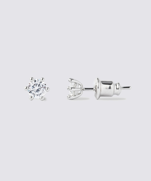 MUSINSA STANDARD WOMAN（ムシンサスタンダードウーマン）の「ウィメンズモイサナイトイヤリング_4mm [シルバー]（ピアス（両耳用）・レディース・その他・FREE）」の6枚目の写真