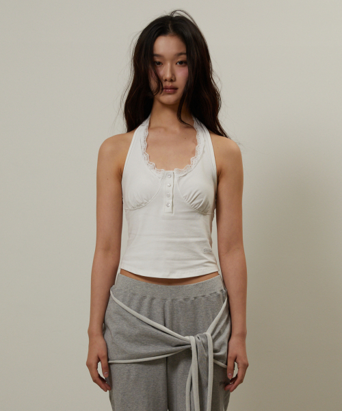 GIMOR(ギマー)の「Lace Halter Sleeveless White(Tシャツ/カットソー・レディース・その他・SMALL)」の2枚目の写真