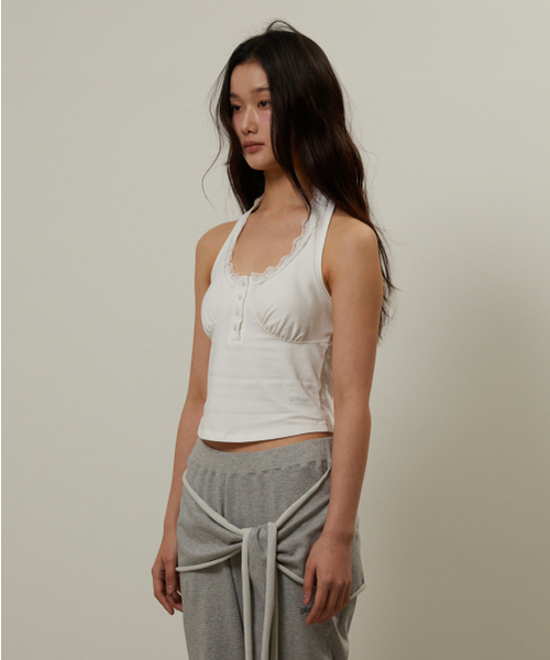 GIMOR(ギマー)の「Lace Halter Sleeveless White(Tシャツ/カットソー・レディース・その他・SMALL)」の3枚目の写真