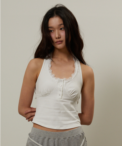 GIMOR(ギマー)の「Lace Halter Sleeveless White(Tシャツ/カットソー・レディース・その他・SMALL)」の5枚目の写真