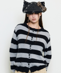 EV STRIPE DAMAGE CARDIGAN(BLACK)