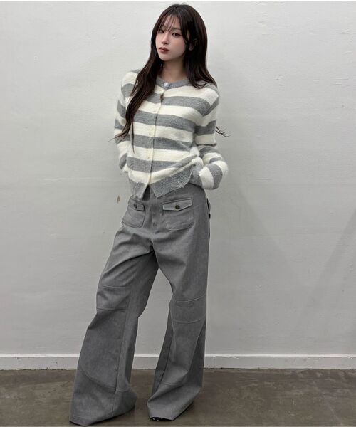 LUVISTRUE（ラヴイズトゥルー）の「EV STRIPE DAMAGE CARDIGAN(BLACK)（カーディガン/ボレロ・レディース・その他・FREE）」の6枚目の写真