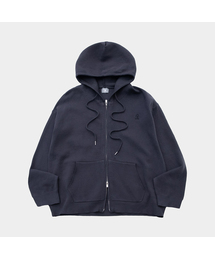 ノーマルベーシックラインオーバーサイズロゴニットフードジップアップジャケットジャンパー_3COLOR