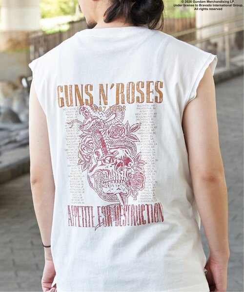 VENCEEXCHANGE（ヴァンスエクスチェンジ）の「「Guns N' Roses ガンズ・アンド・ローゼズ 」ノースリＴ バンドT（タンクトップ・メンズ・ホワイト/ブラック・L/M/LL）」の4枚目の写真