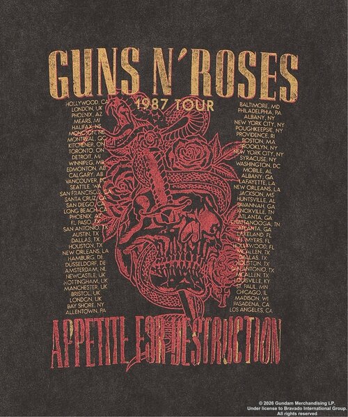 VENCEEXCHANGE（ヴァンスエクスチェンジ）の「「Guns N' Roses ガンズ・アンド・ローゼズ 」ノースリＴ バンドT（タンクトップ・メンズ・ホワイト/ブラック・L/M/LL）」の17枚目の写真