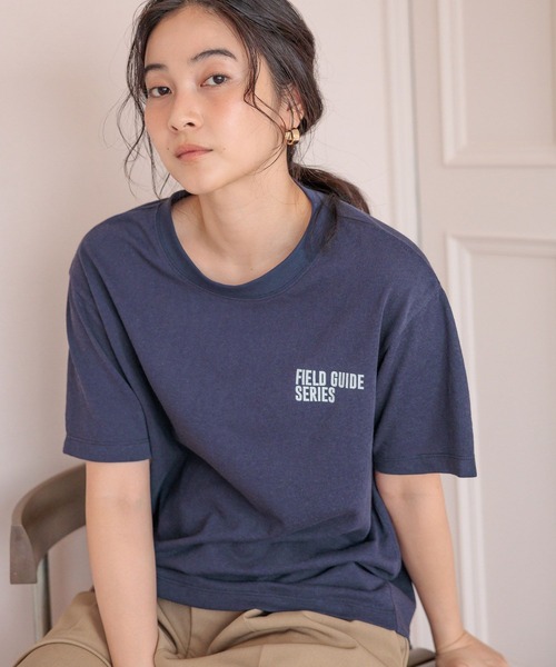 studio CLIP(スタディオクリップ)の「【daily CLIP】bird guide BIGTシャツ(Tシャツ/カットソー・レディース・ホワイト/ネイビー/ボルドー・FREE)」の2枚目の写真