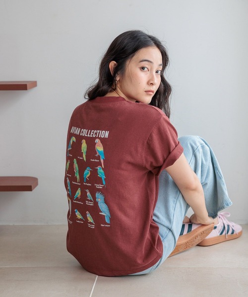 studio CLIP(スタディオクリップ)の「【daily CLIP】bird guide BIGTシャツ(Tシャツ/カットソー・レディース・ホワイト/ネイビー/ボルドー・FREE)」の4枚目の写真