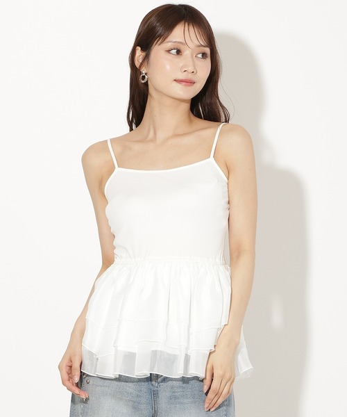 AND COUTURE（アンドクチュール）の「ペプラムキャミセットレースブラウス（シャツ/ブラウス・レディース・オフホワイト/ブラウン/ブラック・FREE）」の9枚目の写真