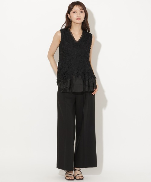 AND COUTURE（アンドクチュール）の「ペプラムキャミセットレースブラウス（シャツ/ブラウス・レディース・オフホワイト/ブラウン/ブラック・FREE）」の10枚目の写真