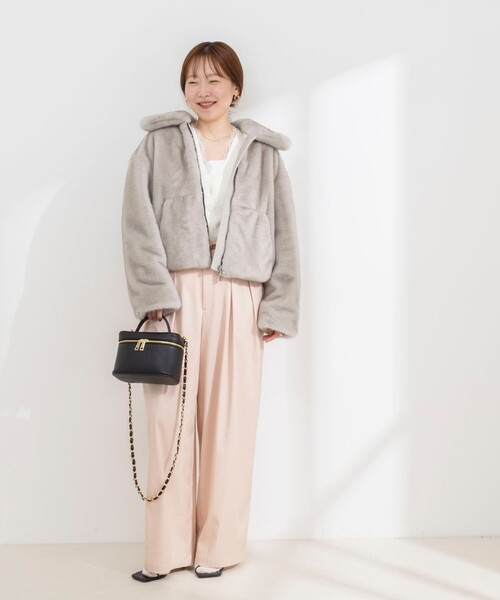 NOLLEY’S Sophi(ノーリーズソフィ)の「【TATRAS/タトラス】GOMA(ブルゾン・レディース・グレイッシュベージュ/チャコールグレー・2)」の3枚目の写真