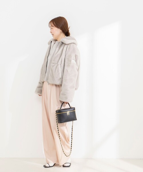 NOLLEY’S Sophi(ノーリーズソフィ)の「【TATRAS/タトラス】GOMA(ブルゾン・レディース・グレイッシュベージュ/チャコールグレー・2)」の4枚目の写真